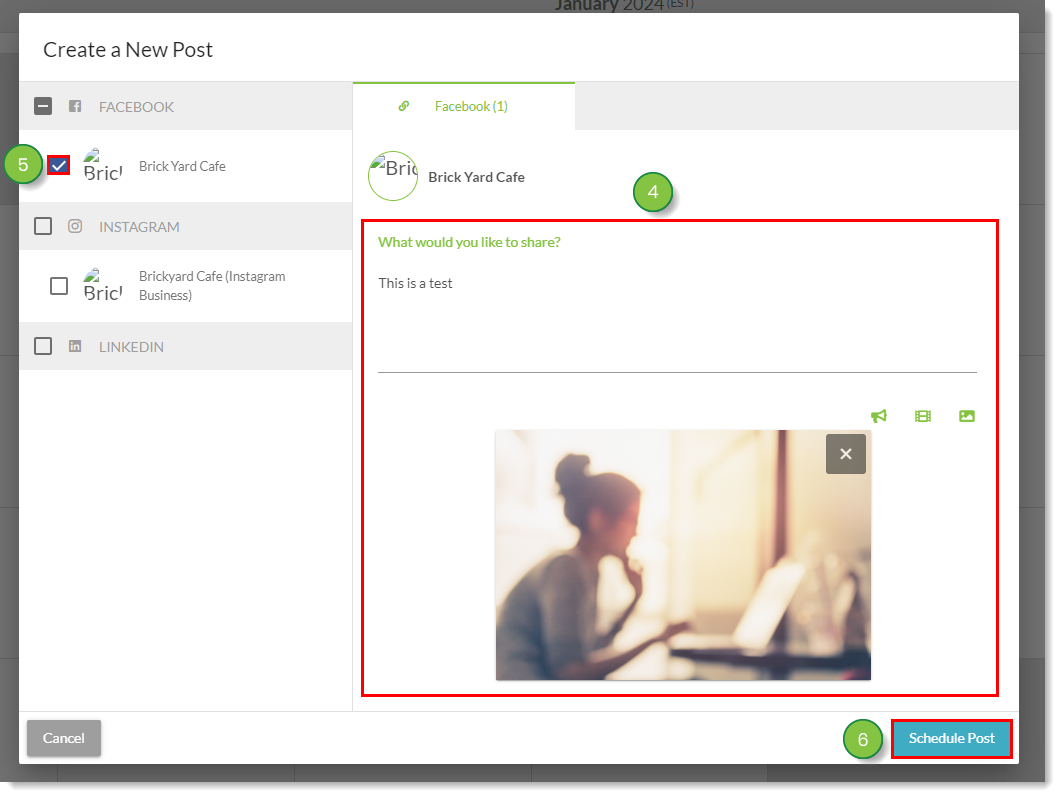 Copy post to another social media platform