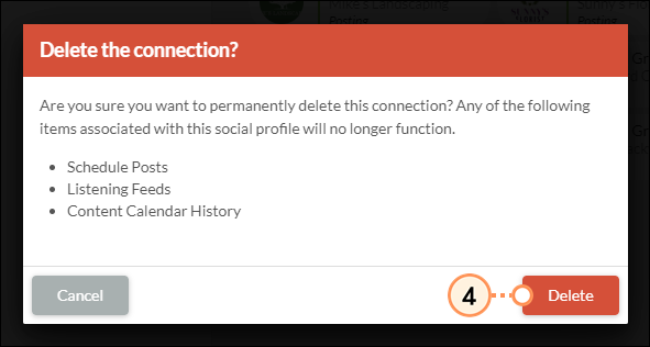 Delete Instagram Connection Confirmation