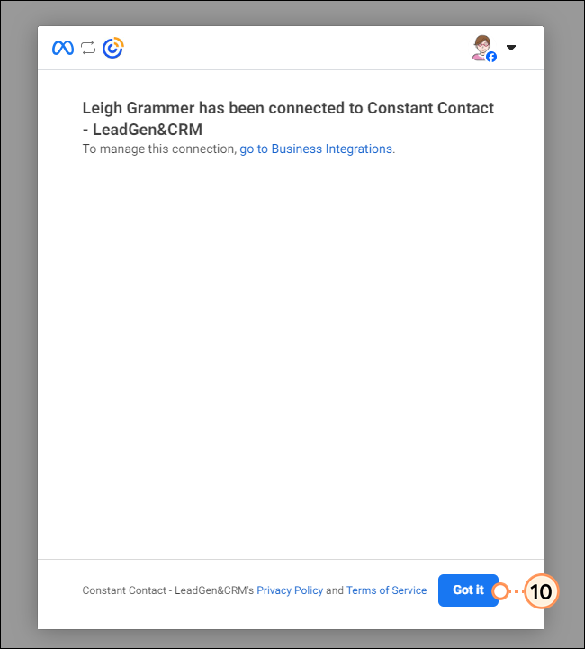 Facebook connected