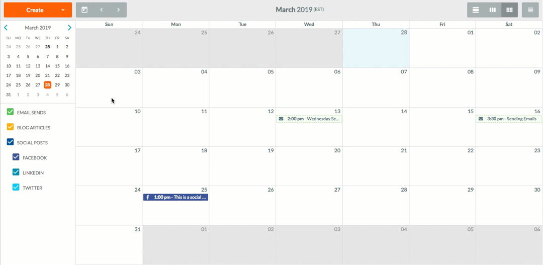 Manage Calendar