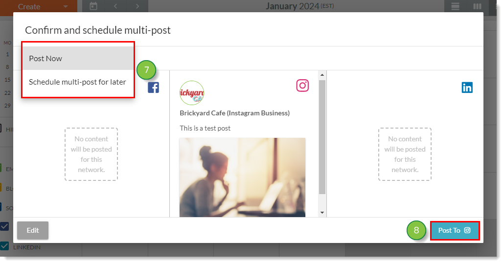 Schedule instagram post