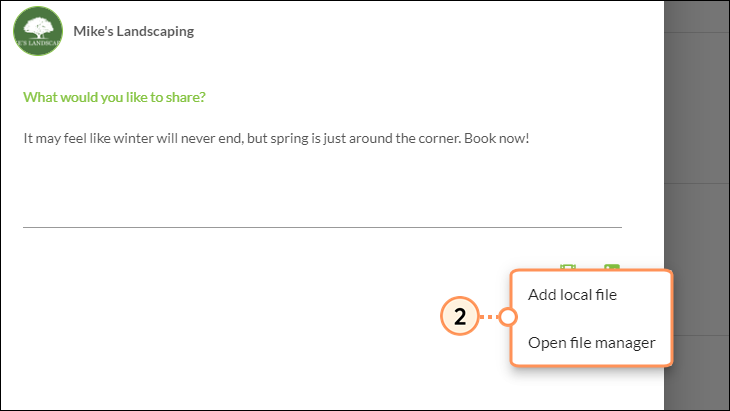 Upload image from local file or file manager