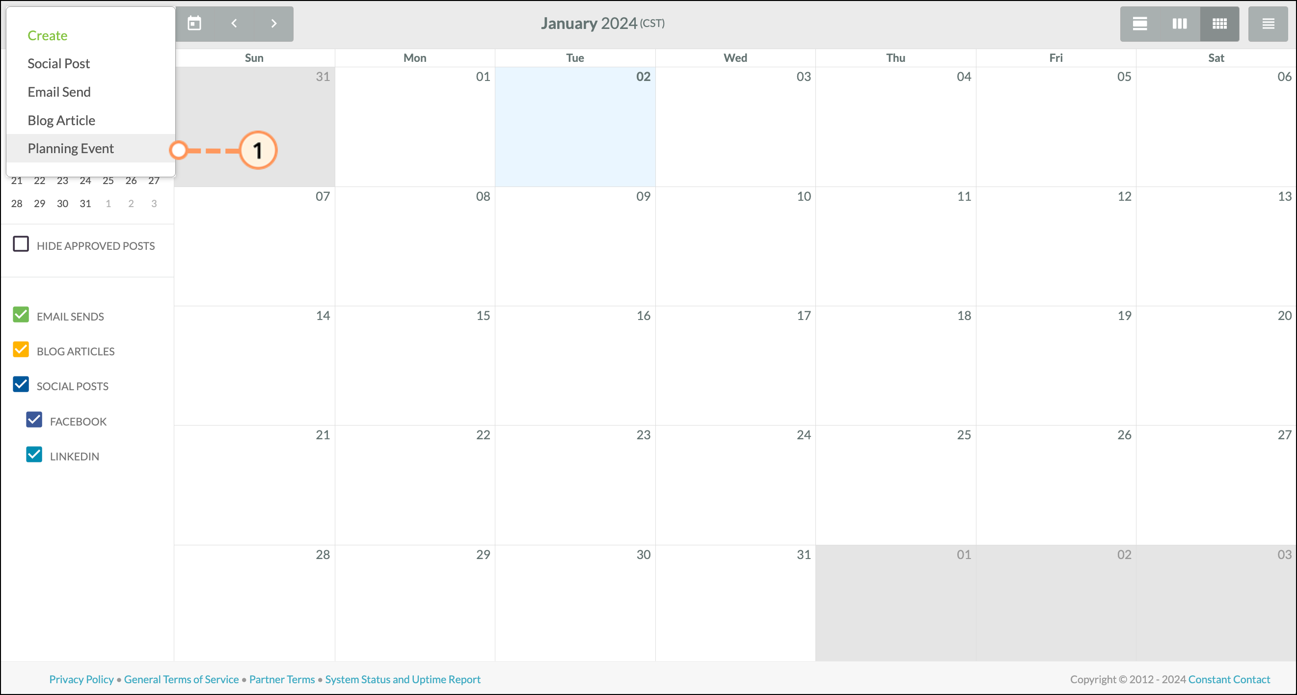 Click Planning Events