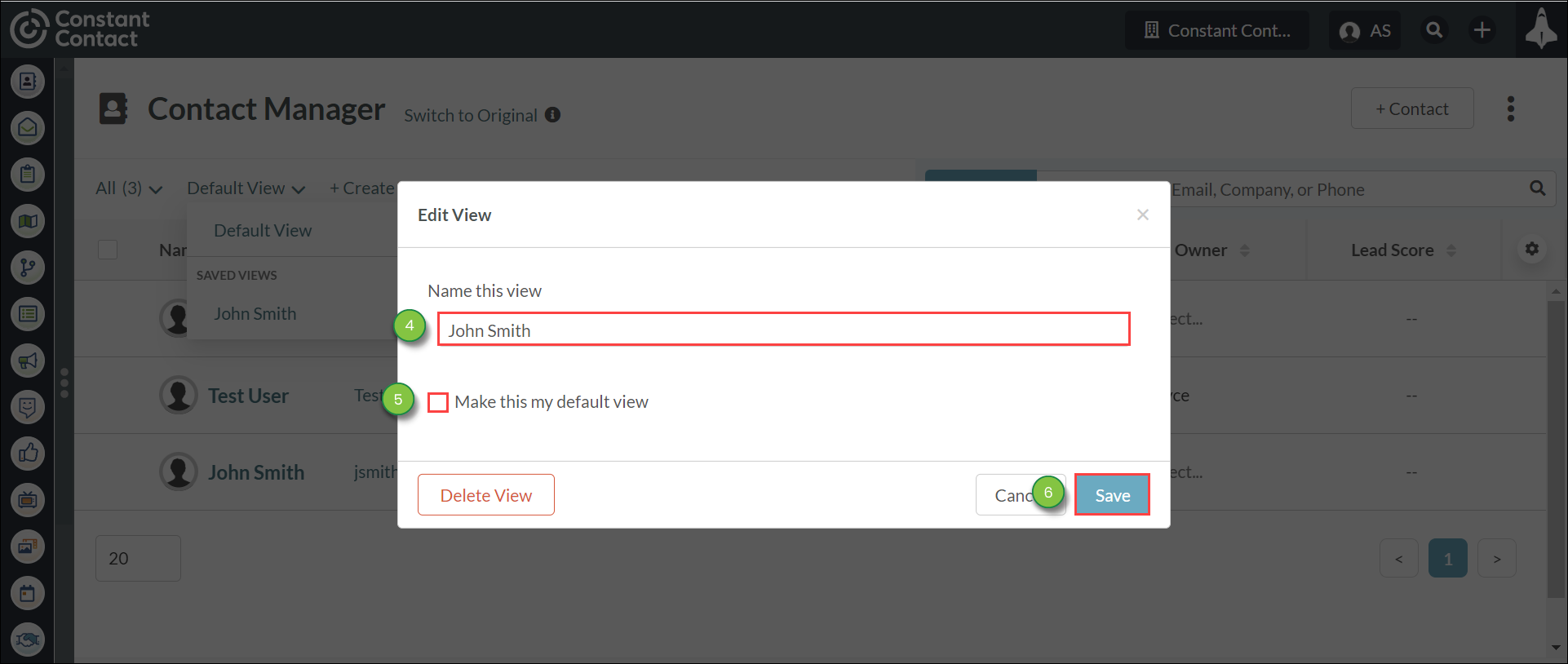 Using Views in Contact Manager