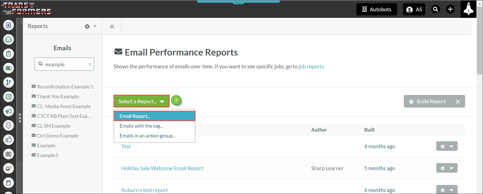 Building an email report