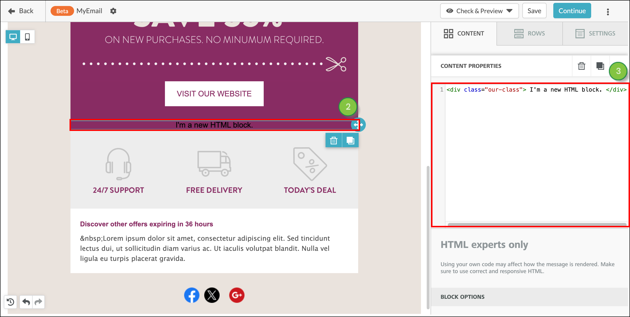 HTML Content Properties
