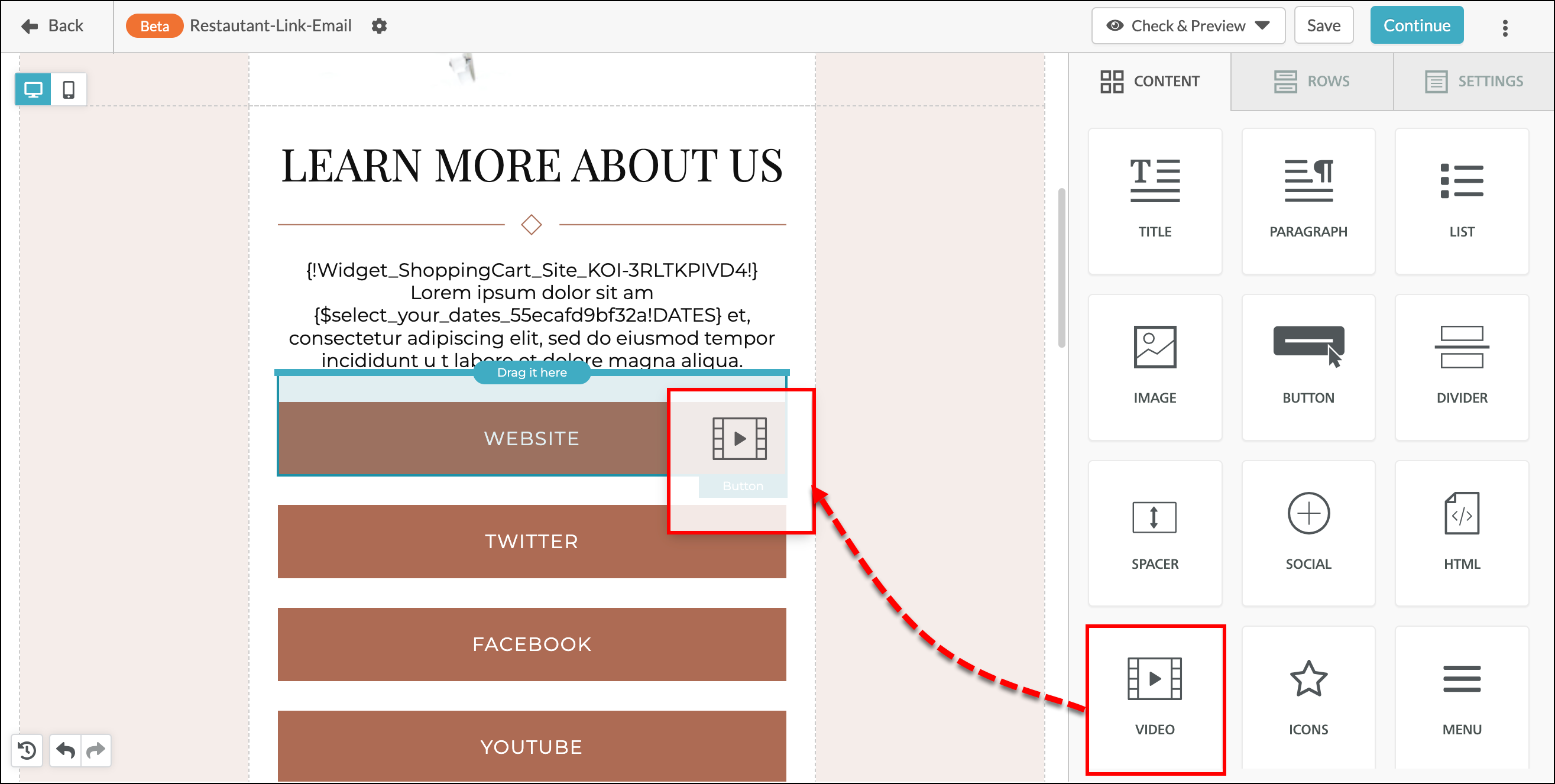Drag Video Elements