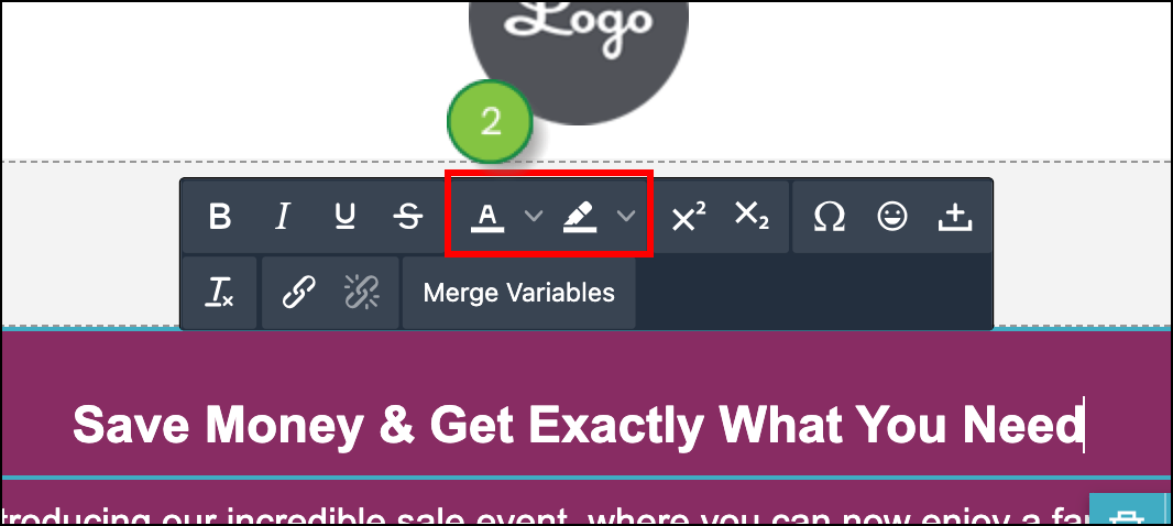 Text color formatting