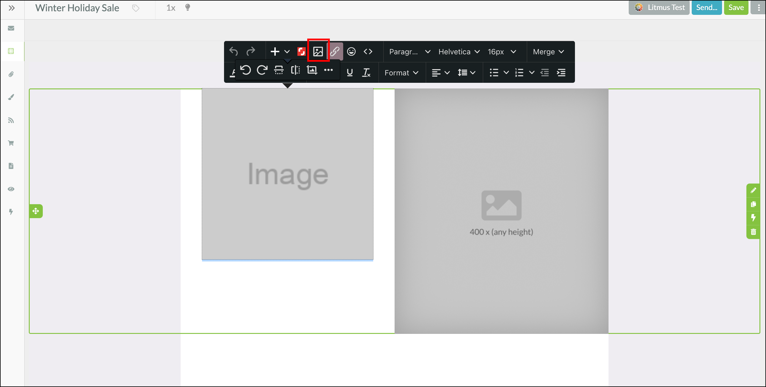 Double click the image element