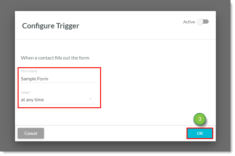 Configure Trigger Specific Form Option