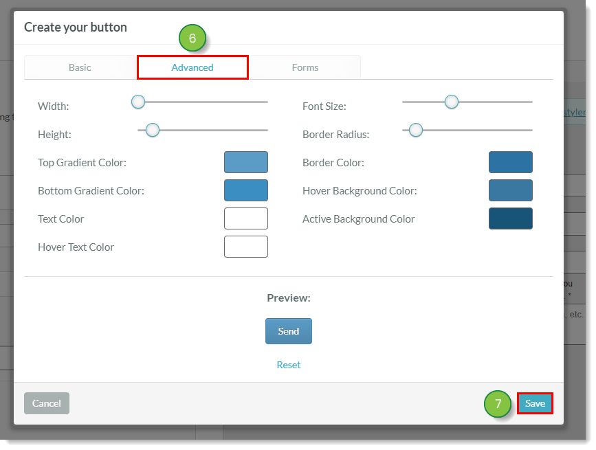 Button Advanced Settings