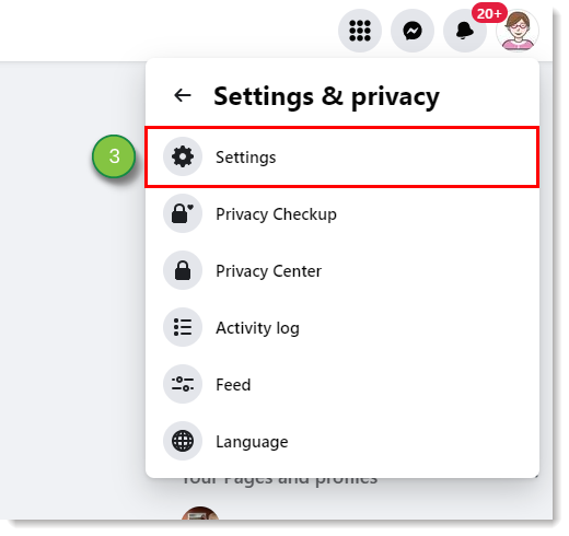 In settings and privacy, click settings
