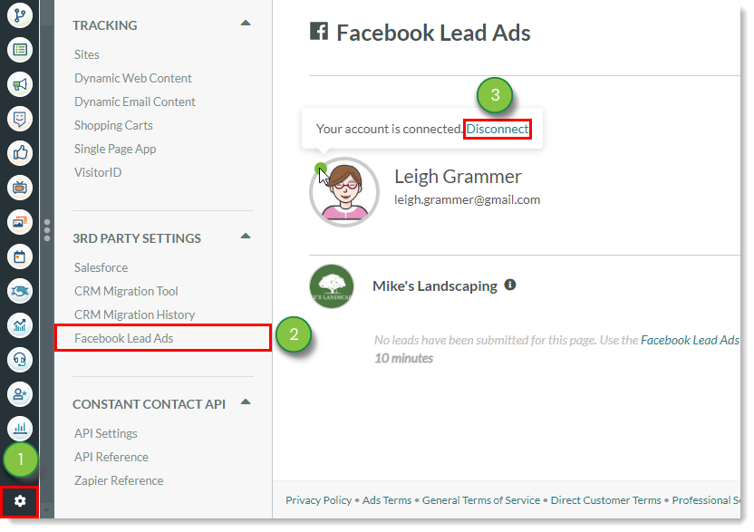 Disonnect Facebook Lead Ads