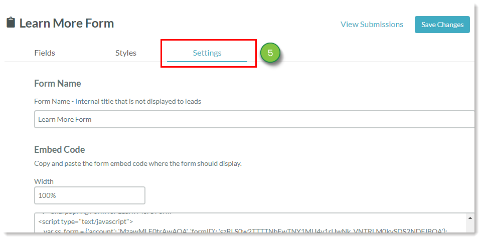 Form Settings