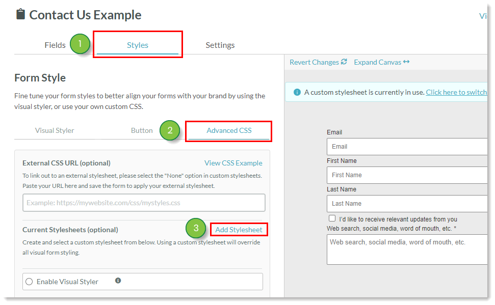 Add a new stylesheet