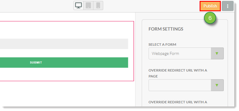 Publish Changes to Landing Page