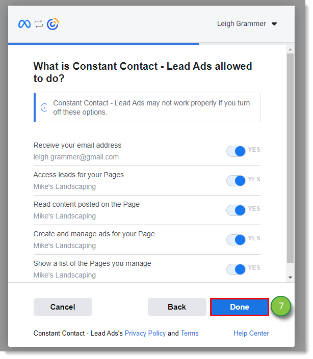Lead Ad Permissions
