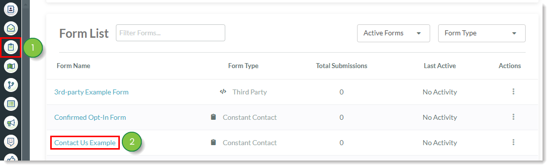 Click forms and click on form name