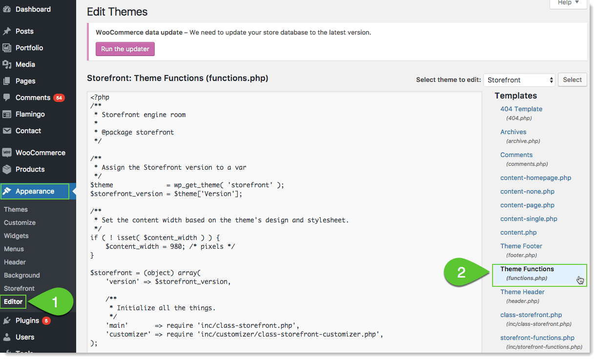 Wordpress Editor Theme Functions