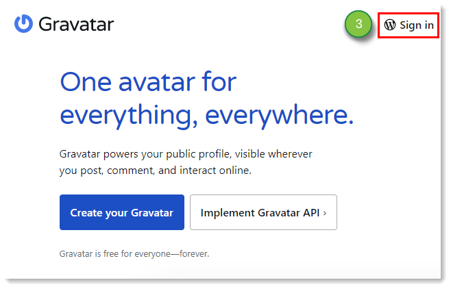 Sign In to Gravatar