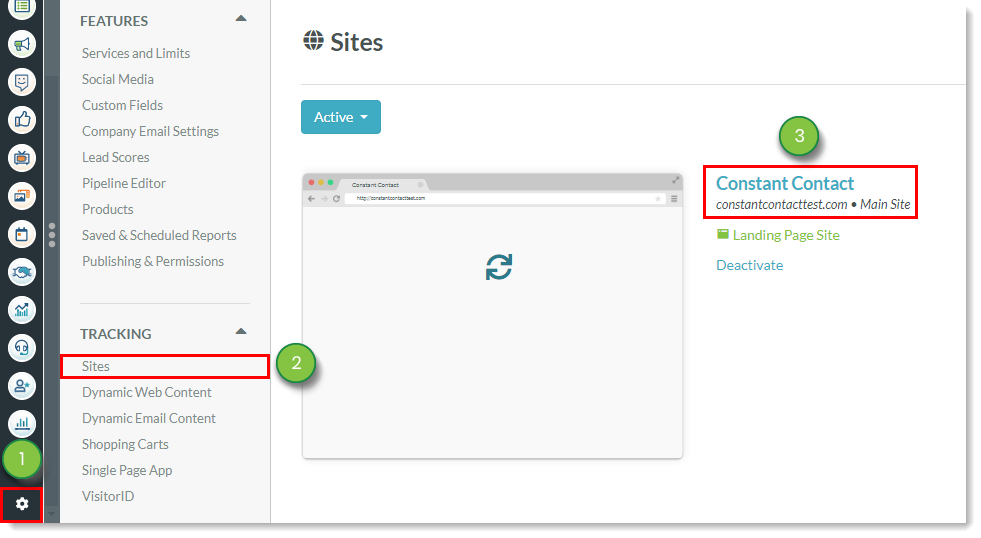 Select Tracked Website