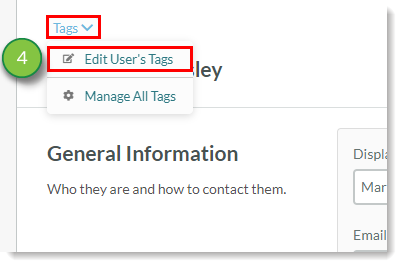 Edit User's Tags