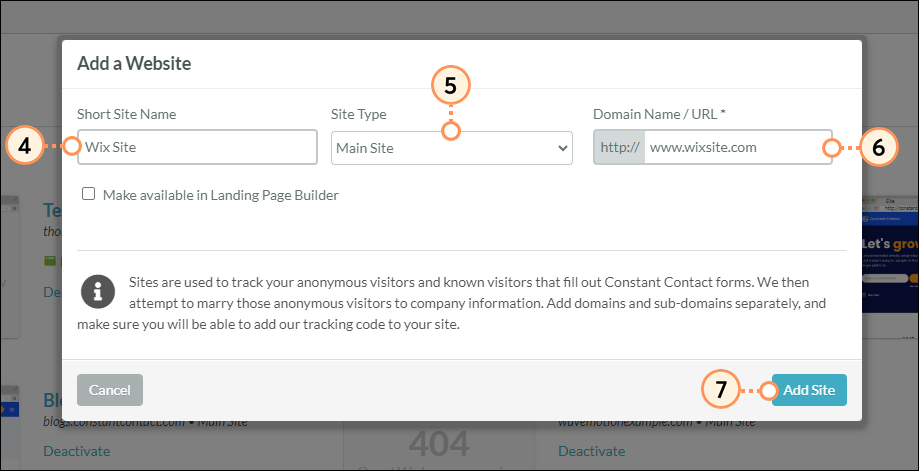 Add info for Wix site