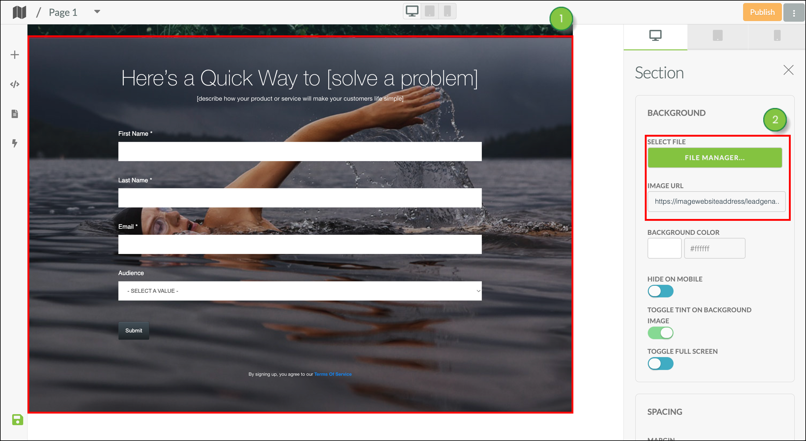 Editing Background Images
