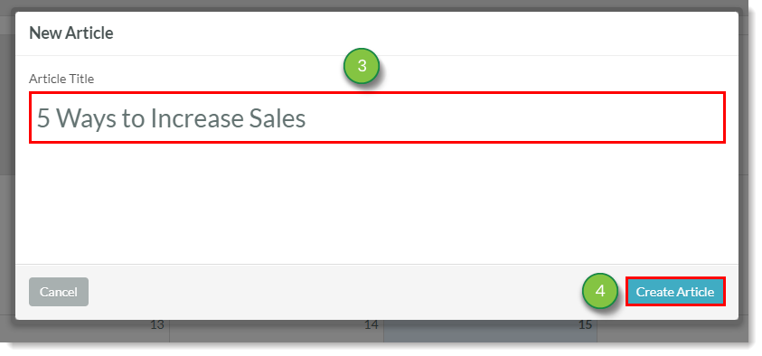 Create Blog Article