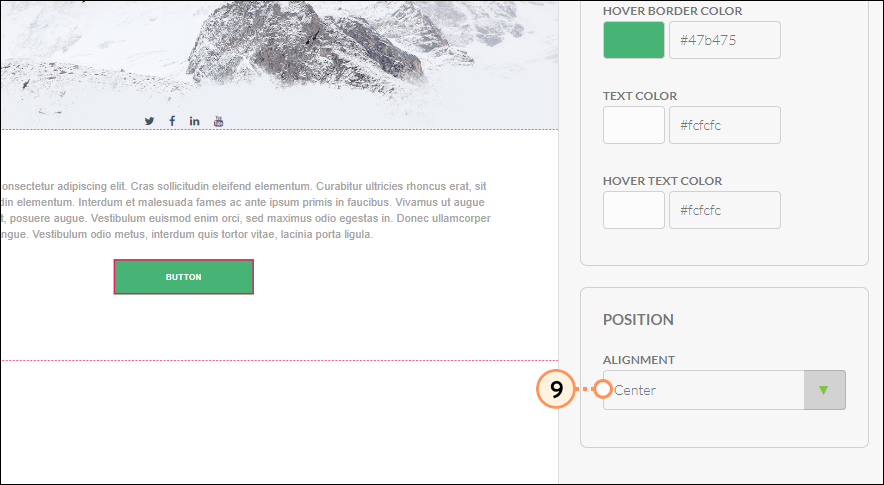 Select button alignment