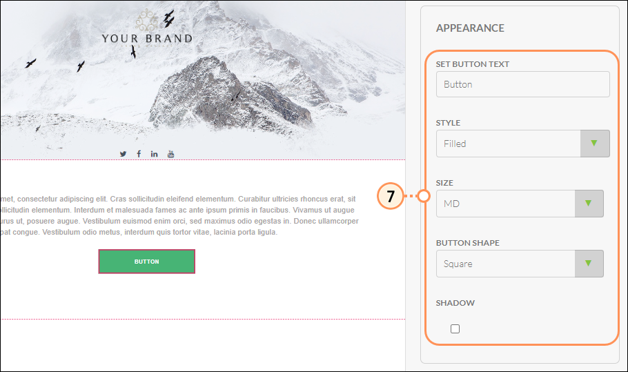 Modify button appearance