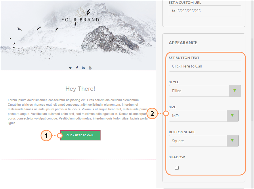 Modify button appearance