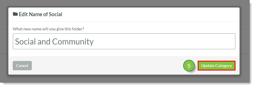 Edit the name of the blog category