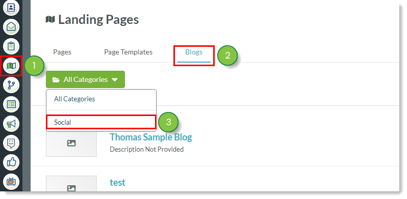 Select category from dropdown