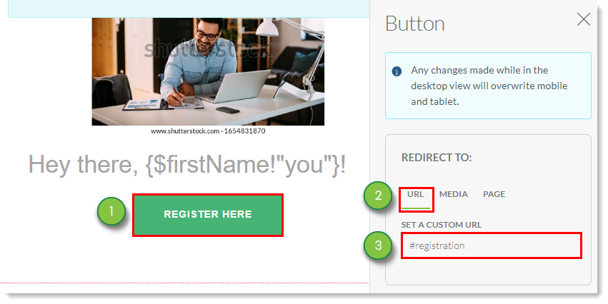 Enter Custom URL for Button