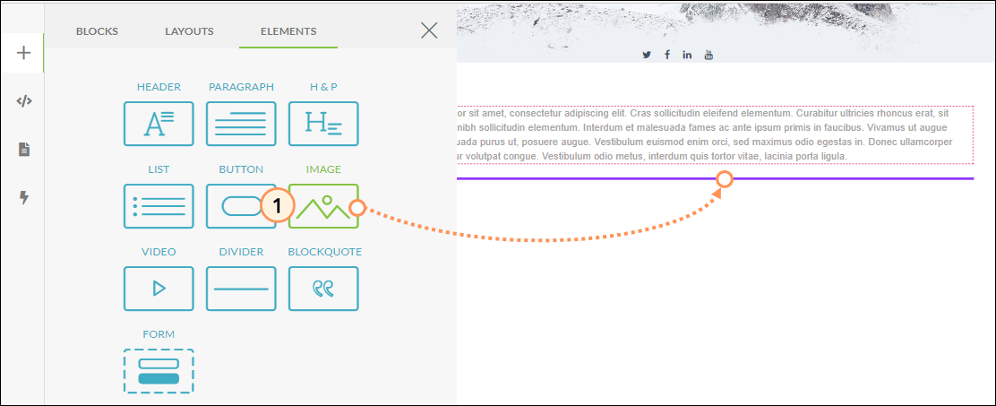 Add an image element to your landing page
