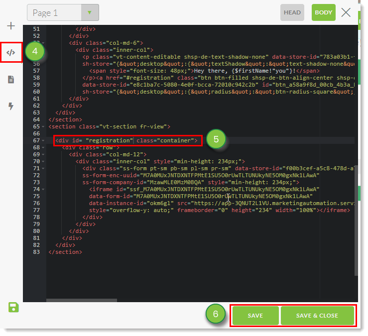 Add Anchor Link to Code