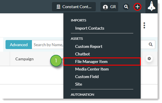 New File Manager Item