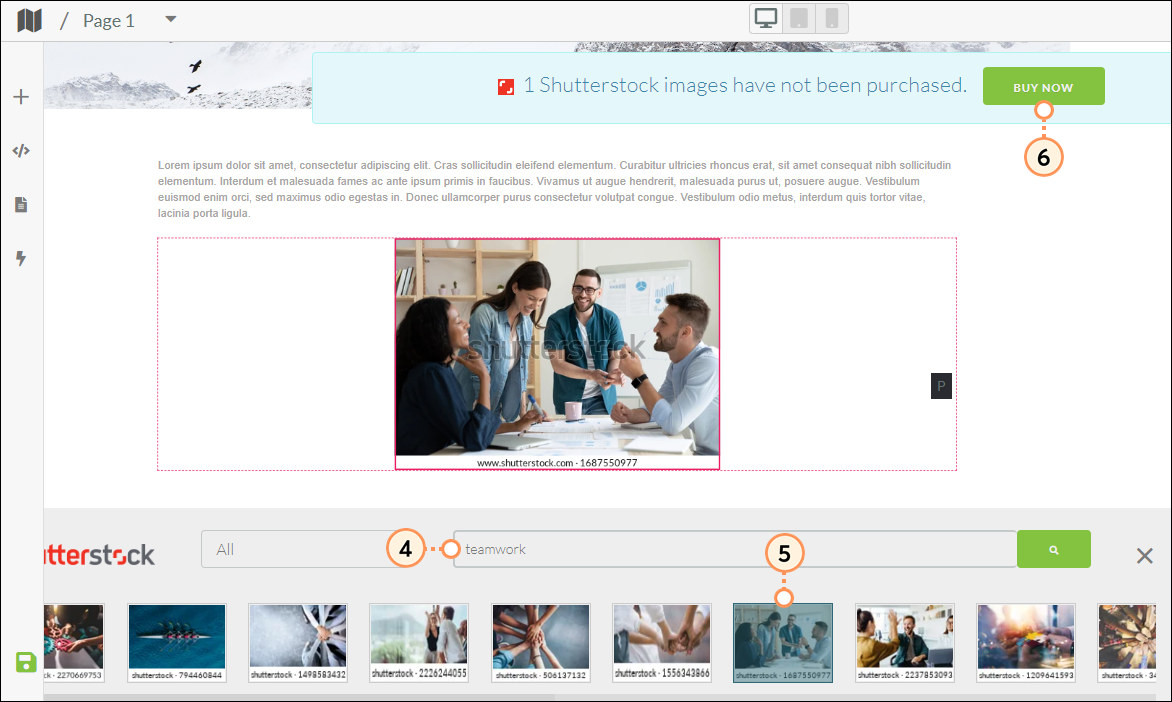 Search shutterstock library