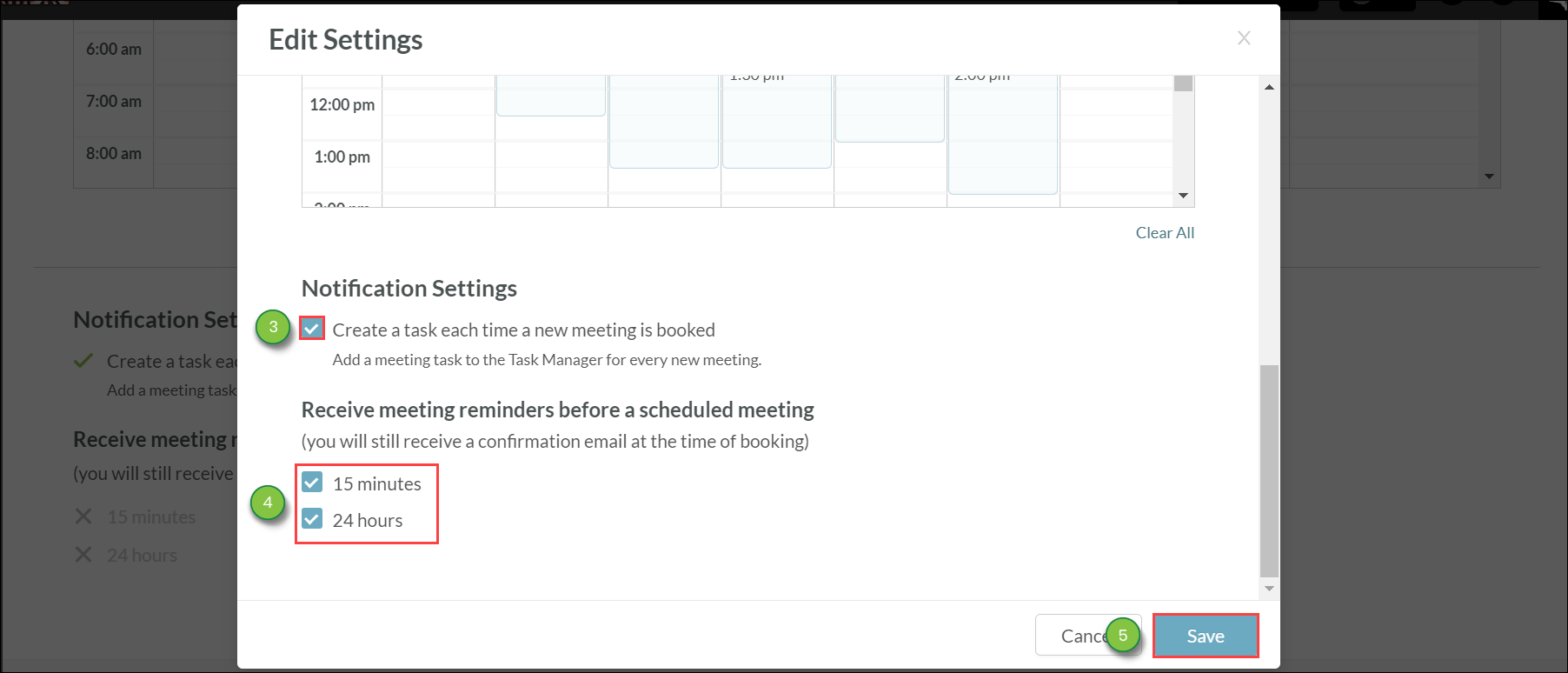 Editing Settings for Meetings
