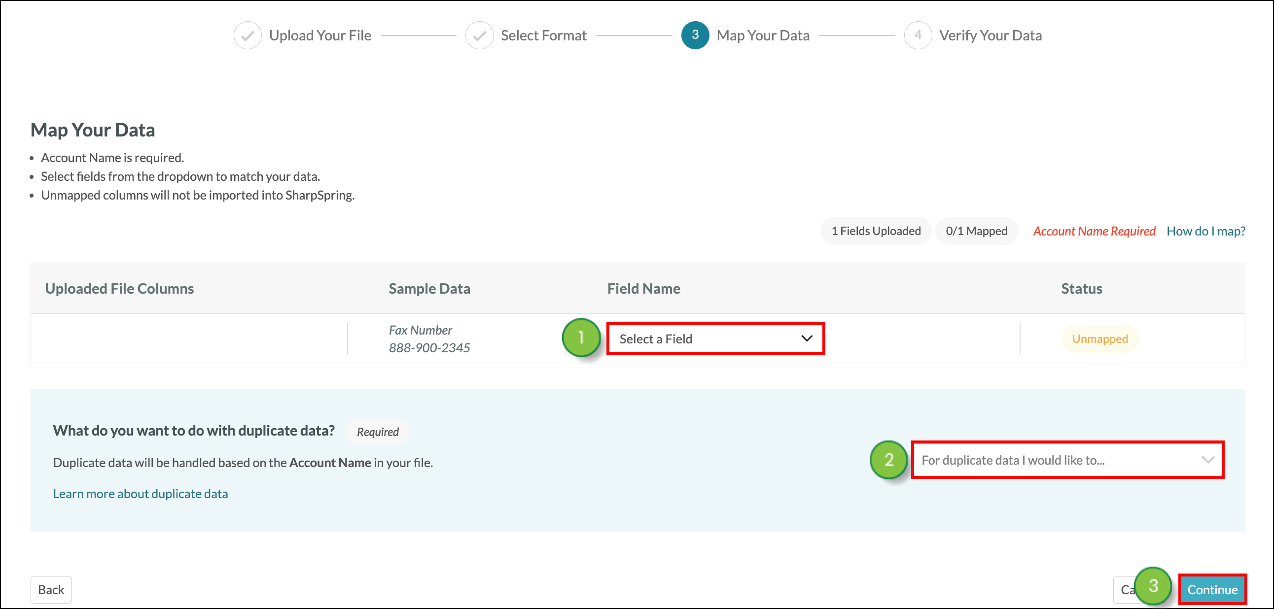 Select from the dropdown menus