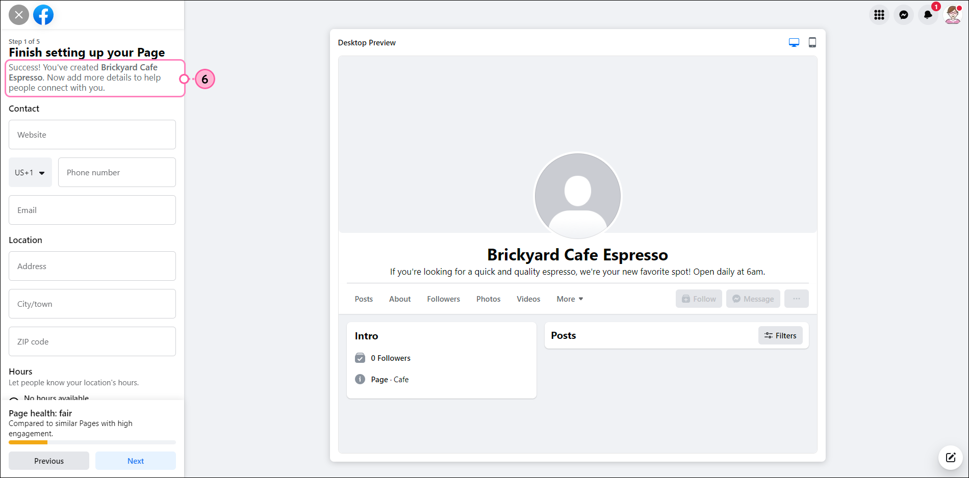 Upload a Profile and Cover Photo