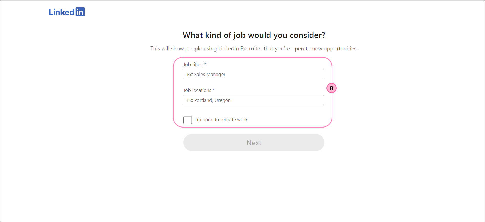 Email Address field, Continue button, and Skip Link