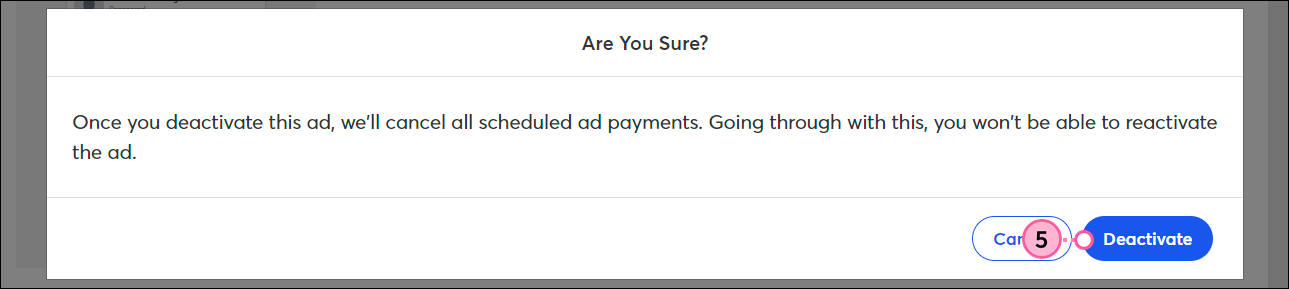 Superposición "Are you sure?" (¿Está seguro?) y el botón "Unpublish" (Cancelar publicación).
