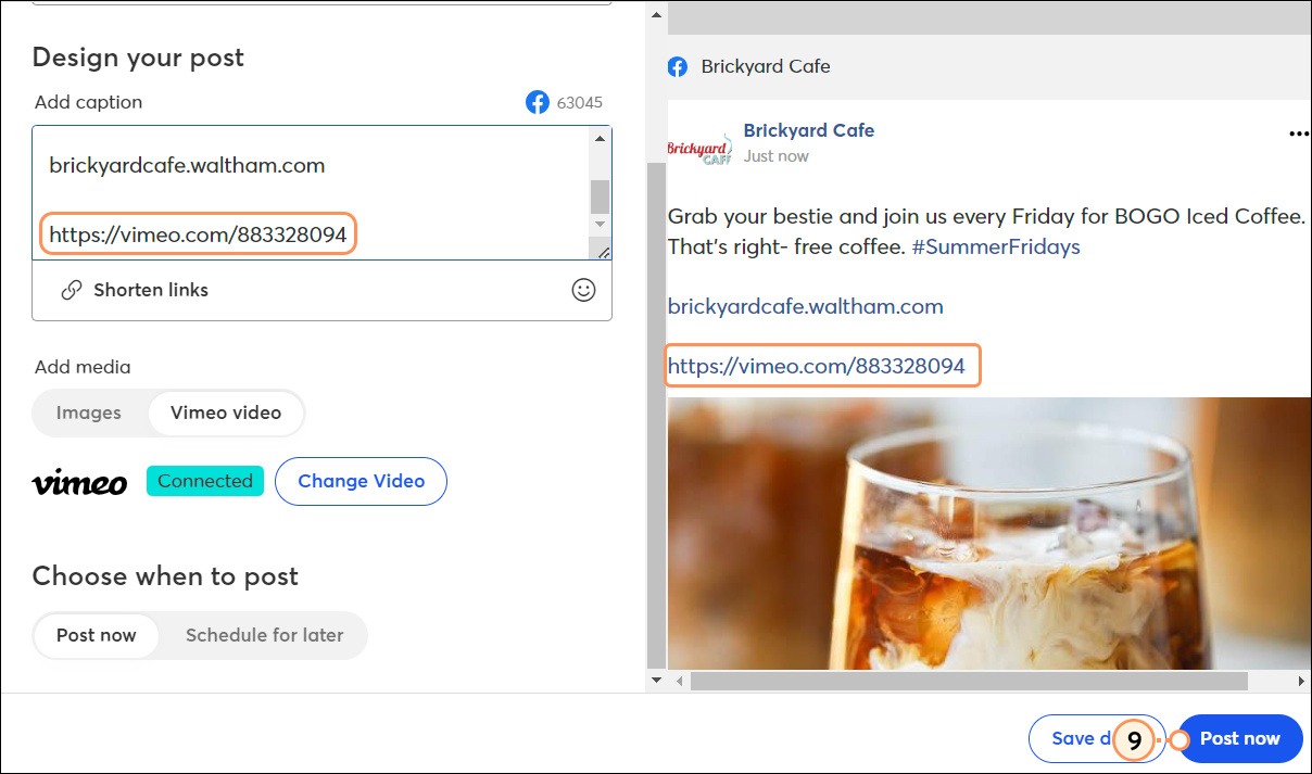 Social Post Option