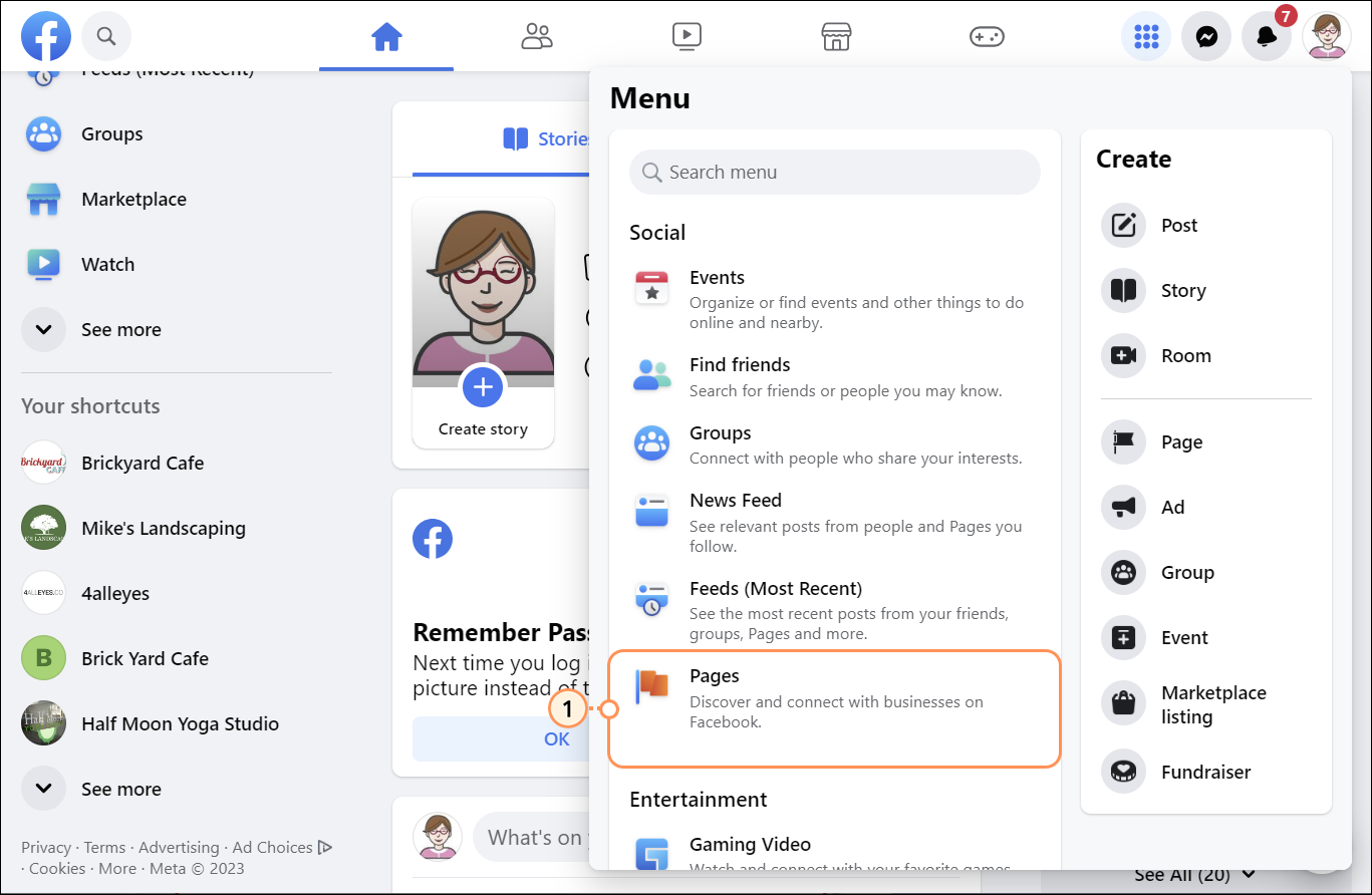 Seiten von der Facebook-Startseite auswählen