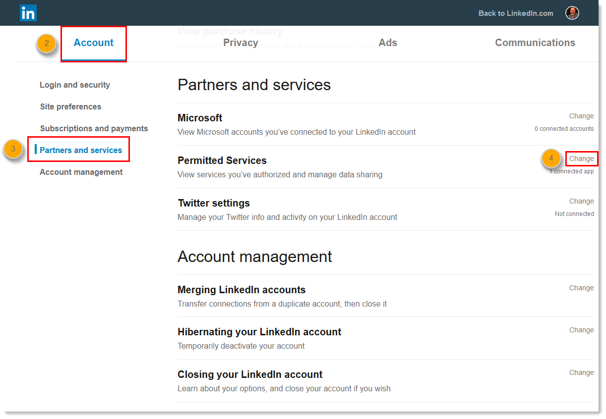Remove a Constant Contact App from LinkedIn