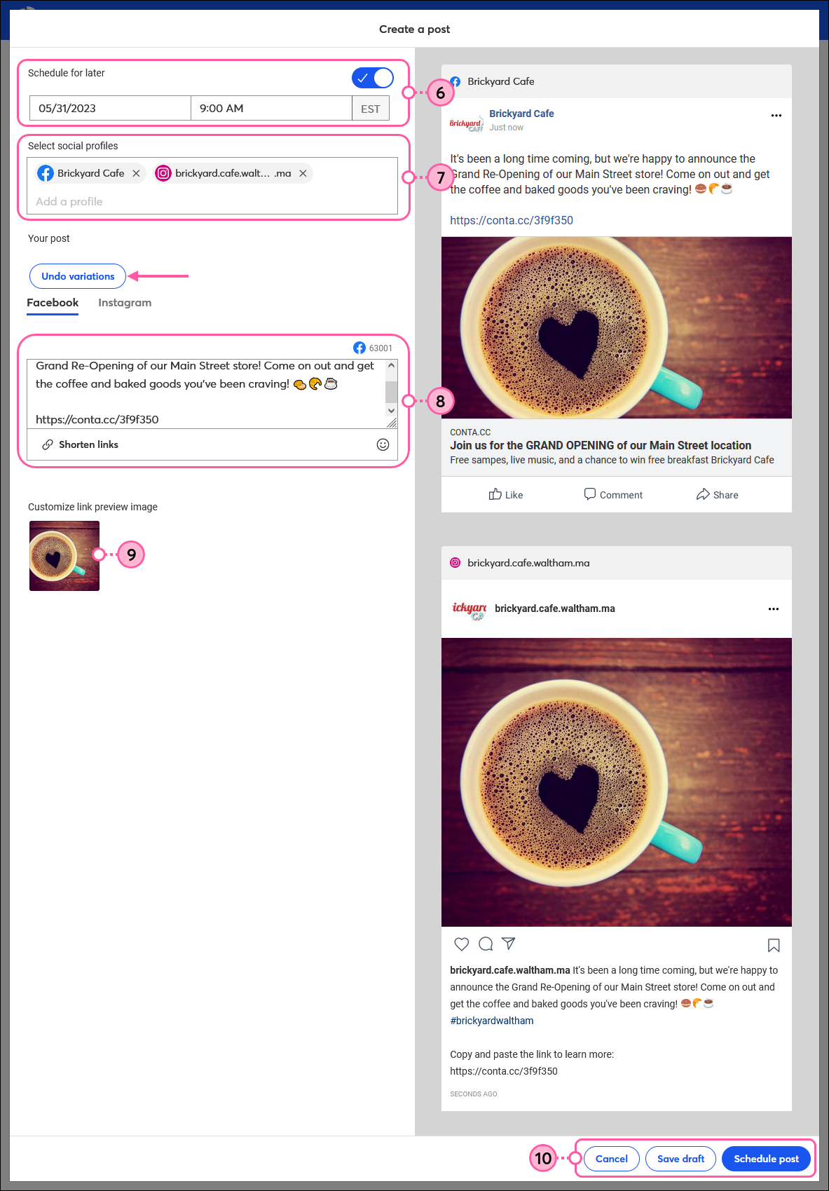 Share an email on social media