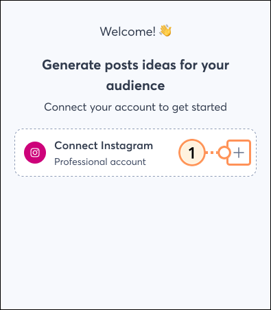Plus sign to connect Instagram