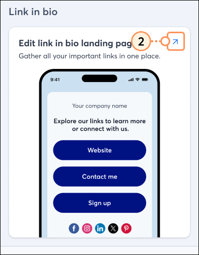 Edit Link in Bio page
